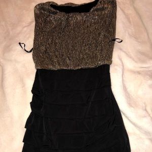 Black and gold dress.